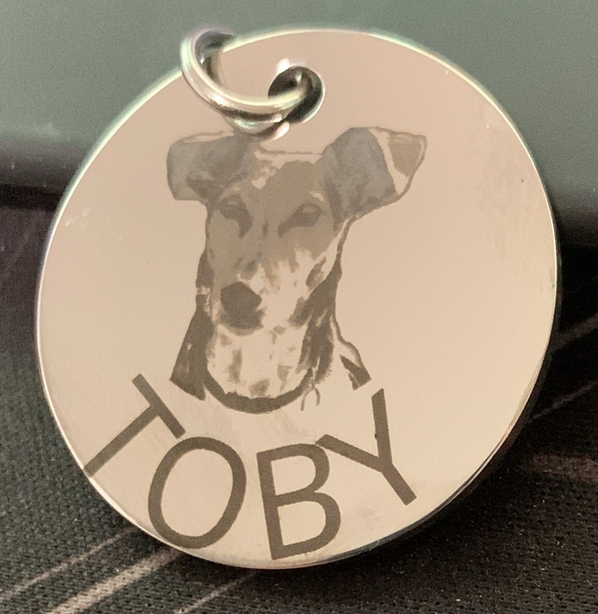 Personalisierte Edelstahlmarke rund 30mm – Bild 2